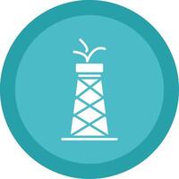 Oil Tower Glyph Multi Circle Icon vector