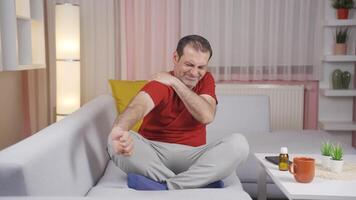 The man is suffering from joint pain. video