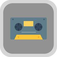 Cassette Flat Round Corner Icon vector