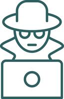 Fraud Line Gradient Round Corner Icon vector
