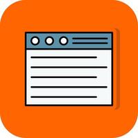 Browser Filled Orange background Icon vector