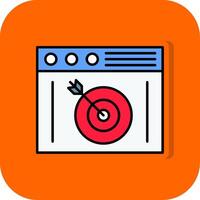 Target Filled Orange background Icon vector