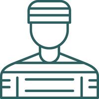 Prison Line Gradient Round Corner Icon vector