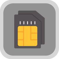 Sim Flat Round Corner Icon vector