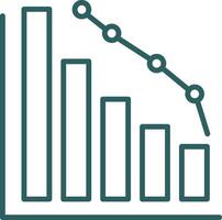 Decrease Line Gradient Round Corner Icon vector