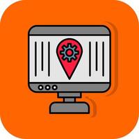 Localization Filled Orange background Icon vector