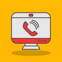Call Filled Shadow Icon vector