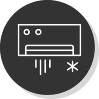 Air Conditioning Line Grey Circle Icon vector