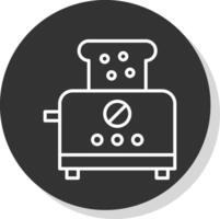 Toaster Line Grey Circle Icon vector