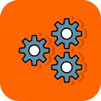 Setting Filled Orange background Icon vector