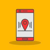 Location Filled Shadow Icon vector