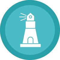 Lighthouse Glyph Multi Circle Icon vector