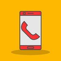 Phone Filled Shadow Icon vector