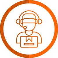 Delivery Courier Line Orange Circle Icon vector