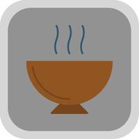 Soup Flat Round Corner Icon vector