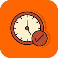 Time Management Filled Orange background Icon vector
