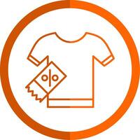 camisa línea naranja circulo icono vector