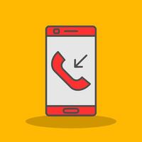 Incoming Call Filled Shadow Icon vector