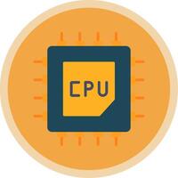 Processor Flat Multi Circle Icon vector