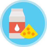Dairy Products Flat Multi Circle Icon vector