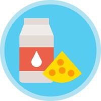 Dairy Products Flat Multi Circle Icon vector