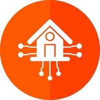 Smart Home Glyph Red Circle Icon vector