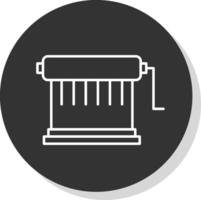 Pasta Machine Line Grey Circle Icon vector