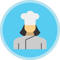 Lady Chef Flat Multi Circle Icon vector