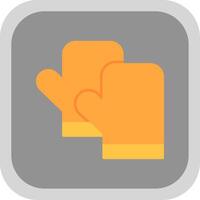 Kitchen Gloves Flat Round Corner Icon vector