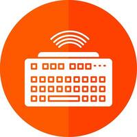 Wireless Keyboard Glyph Red Circle Icon vector