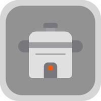 Rice Cooker Flat Round Corner Icon vector