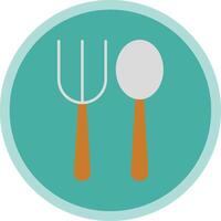 Fork Spoon Flat Multi Circle Icon vector