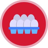 Egg Tray Flat Multi Circle Icon vector