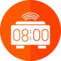 Smart Clock Glyph Red Circle Icon vector