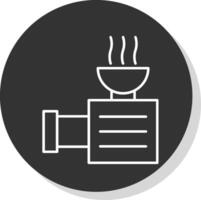 Meat Grinder Line Grey Circle Icon vector