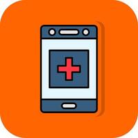 Health Filled Orange background Icon vector