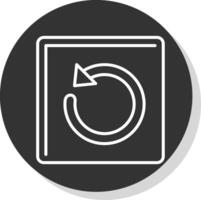 Undo Line Grey Circle Icon vector