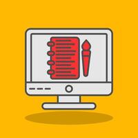 Sketchbook Filled Shadow Icon vector