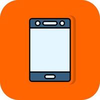 Mobile Filled Orange background Icon vector