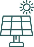 Solar Panel Line Gradient Round Corner Icon vector