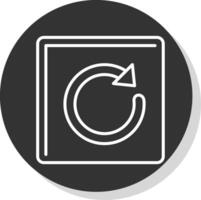 Redo Line Grey Circle Icon vector