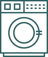 Washing Machine Line Gradient Round Corner Icon vector