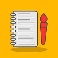 Sketchbook Filled Shadow Icon vector