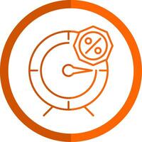 Temporary Offer Line Orange Circle Icon vector