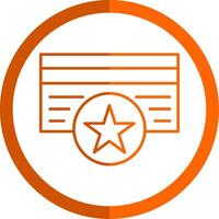 Member Card Line Orange Circle Icon vector