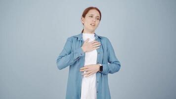 Woman with chest pain. video