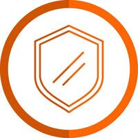 proteger línea naranja circulo icono vector