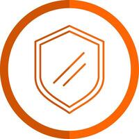 Shield Line Orange Circle Icon vector