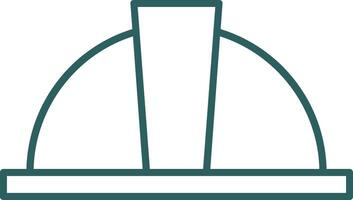 Hard Hat Line Gradient Round Corner Icon vector