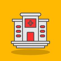 hospital lleno sombra icono vector